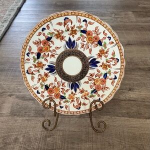 Antique Wedgwood & Co. (Ltd) Indiana Pattern Plate 10.5 Inch Floral Gold Trim